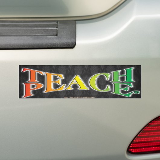 TEACH PEACE BUMPERSTICKER (Op auto)