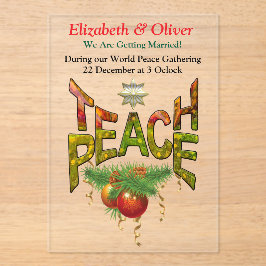 Teach Peace Christmas Gathering Acryl Uitnodigingen