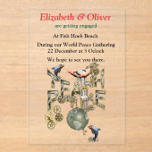 Teach Peace Christmas Gathering Acryl Uitnodigingen (Voorkant)