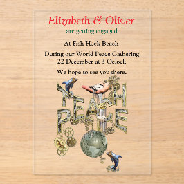 Teach Peace Christmas Gathering Acryl Uitnodigingen