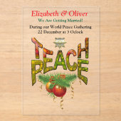 Teach Peace Christmas Gathering Acryl Uitnodigingen (Voorkant)