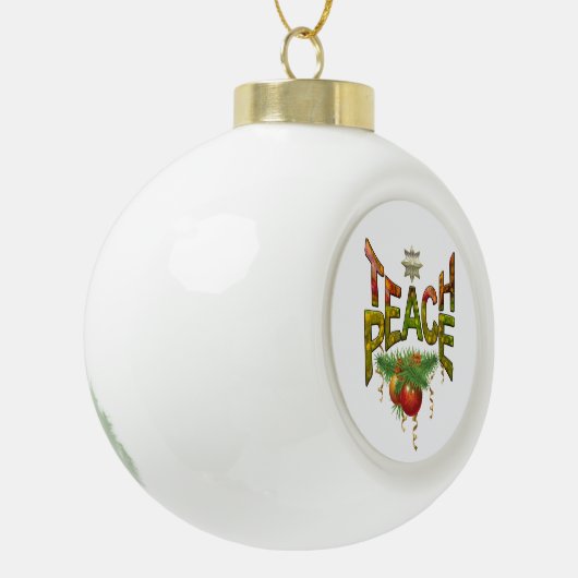 Teach Peace Christmas Gathering Keramische Bal Ornament (Links)