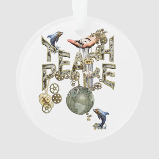 Teach Peace Christmas Gathering Ornament (achterkant)