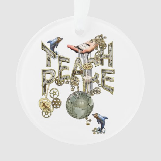 Teach Peace Christmas Gathering Ornament (voorkant)