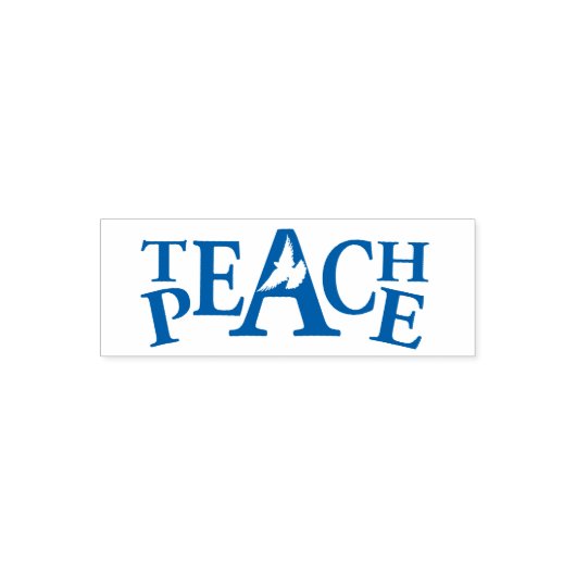 Teach peace dove tekst slogan stempel (Design)