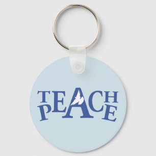 Teach peace grafisch genaamd sleutelhanger