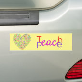 Teach Peace Heart Thunder_Cove Bumpersticker (Op auto)