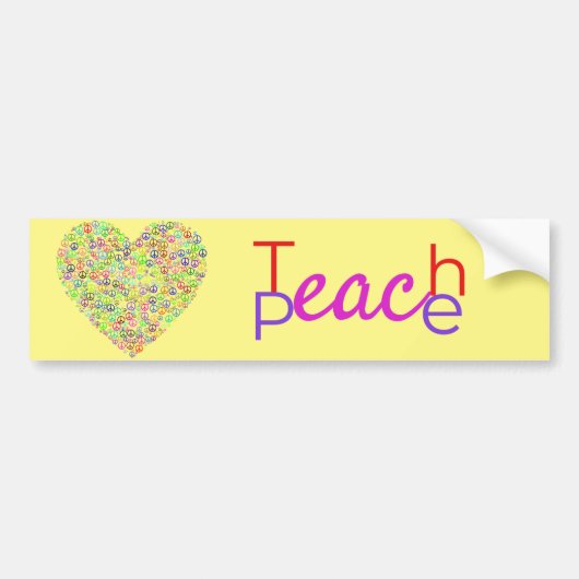 Teach Peace Heart Thunder_Cove Bumpersticker (Voorkant)