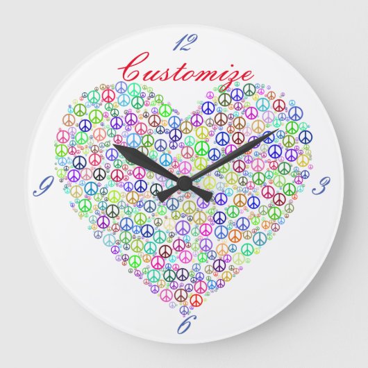 Teach Peace Heart Thunder_Cove Grote Klok (Voorkant)