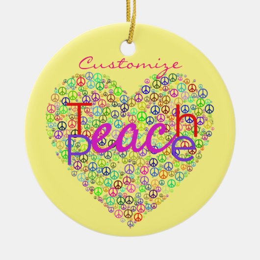 Teach Peace Heart Thunder_Cove Keramisch Ornament (Voorkant)