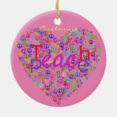 Teach Peace Heart Thunder_Cove Keramisch Ornament (Achterkant)