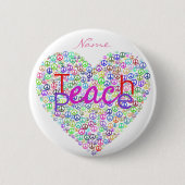 Teach Peace Heart Thunder_Cove Ronde Button 5,7 Cm (Voorkant)