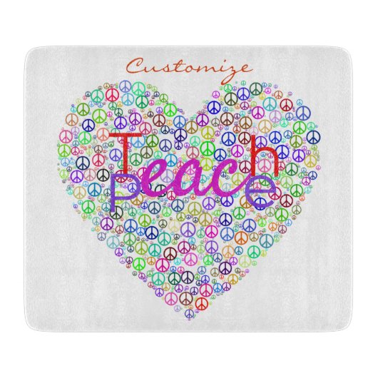 Teach Peace Heart Thunder_Cove Snijplank (Voorkant)