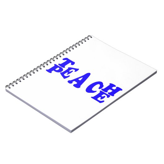 Teach Peace in Blue Font-laptop Notitieboek (Linkerzijde)