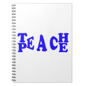 Teach Peace in Blue Font-laptop Notitieboek (Voorkant)