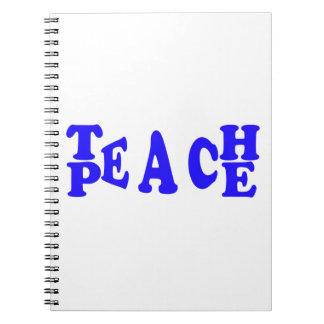 Teach Peace in Blue Font-laptop Notitieboek