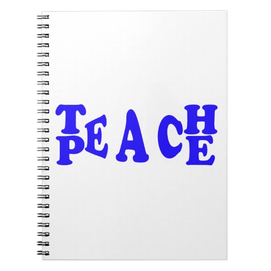 Teach Peace in Blue Font-laptop Notitieboek (Voorkant)