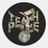 Teach Peace Movement Ronde Sticker (Voorkant)