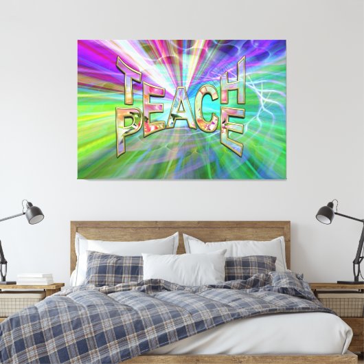 Teach Peace on Earth Canvas Afdruk (Insitu (Slaapkamer))