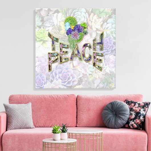 Teach Peace on Earth Canvas Afdruk (Insitu (Woonkamer))