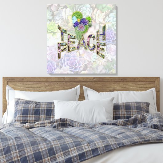 Teach Peace on Earth Canvas Afdruk (Insitu (Slaapkamer))