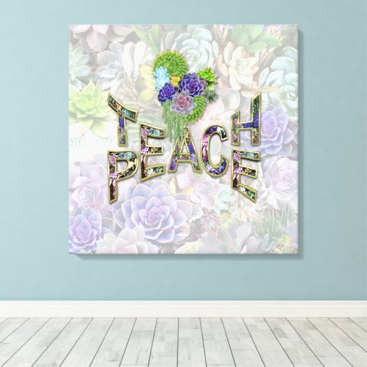 Teach Peace on Earth Canvas Afdruk (Insitu (Houten vloer))