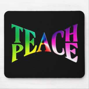 TEACH PEACE Rainbow Graphic Muismat