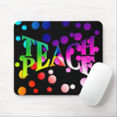 TEACH PEACE Rainbow Graphic op Polka Dots Muismat (Met muis)