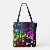 TEACH PEACE Rainbow Graphic op Polka Dots Tote Bag (Achterkant)