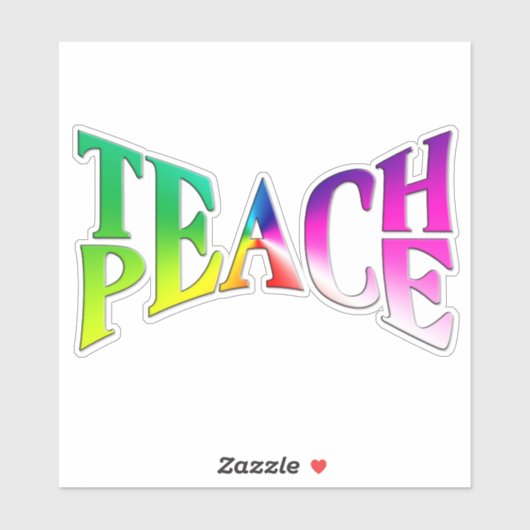TEACH PEACE Rainbow Graphic Sticker (Vel)