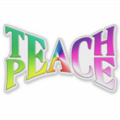 TEACH PEACE Rainbow Graphic Sticker (Voorkant)