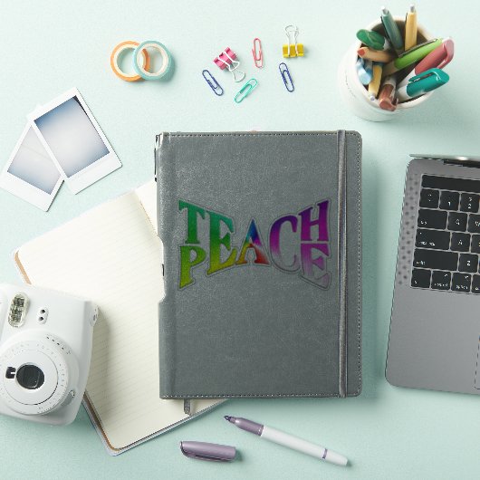 TEACH PEACE Rainbow Graphic Sticker (iPad Cover)