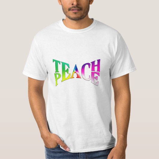 TEACH PEACE Rainbow Graphic T-shirt (Voorkant)