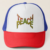 Teach-peace rondom het wereldbol door Nadine May Trucker Pet (Voorkant)