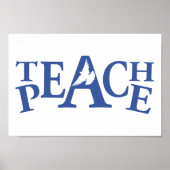 Teach peace single white duve slogan poster (Voorkant)