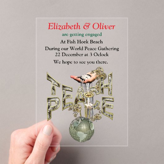 Teach Peace Steampunk Gathering Acryl Uitnodigingen (Insitu (Draagbaar))