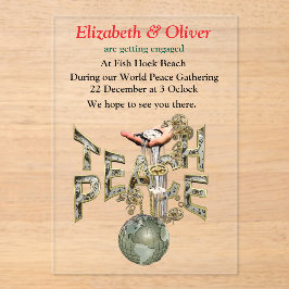 Teach Peace Steampunk Gathering Acryl Uitnodigingen