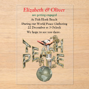 Teach Peace Steampunk Gathering Acryl Uitnodigingen