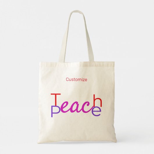 Teach Peace Thunder_Cove Tote Bag (Achterkant)