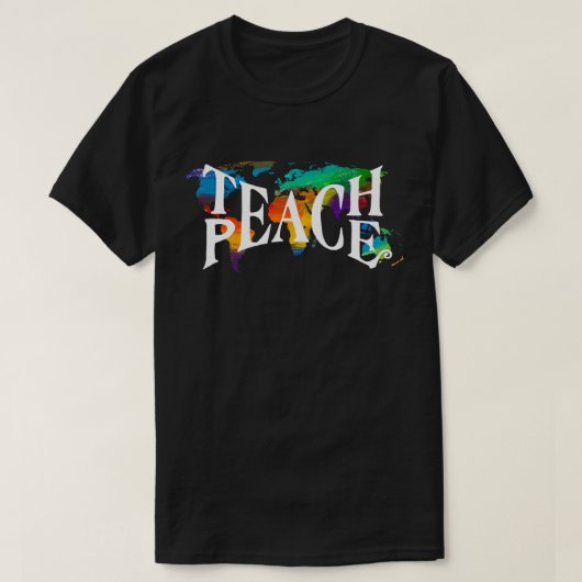 Teach Peace Tie Dye 🌎 World Tolerance Love T-shirt (Design voorkant)
