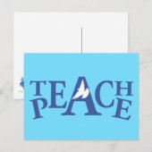 Teach peace white dove quote briefkaart (Voorkant / Achterkant)
