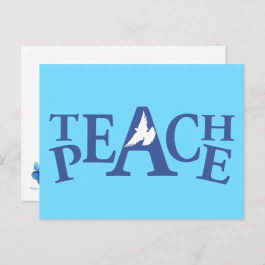 Teach peace white dove quote briefkaart (Voorkant / Achterkant)