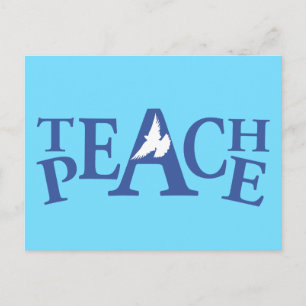 Teach peace white dove quote briefkaart