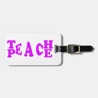 Teach peach in Paars lettertype Bagagelabel