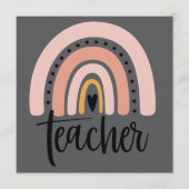 Teach Teacher Love Inspire Gift Rainbow  Kaart (Voorkant)