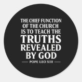 Teach The Truth Pe Leo Xiv Sritual Leader Quote  Ronde Sticker (Voorkant)