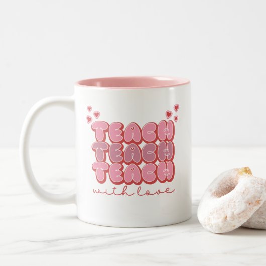Teach with Love Tweekleurige Koffiemok (Met donut)