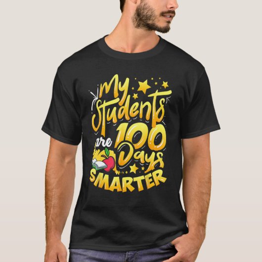 Teacher 100th Day Of School 100 Days Smarter T-shirt (Voorkant)