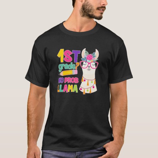 Teacher 1st Grade No Prob Llama Llama T-shirt (Voorkant)