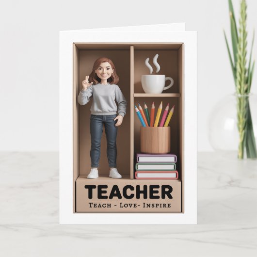 Teacher Action Figure AI Boxed Doll Style Bedankkaart (Voorkant)